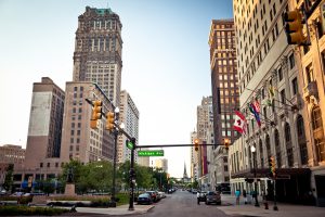 View of downtown of Detroit, Michigan